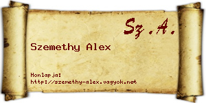 Szemethy Alex névjegykártya