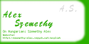 alex szemethy business card